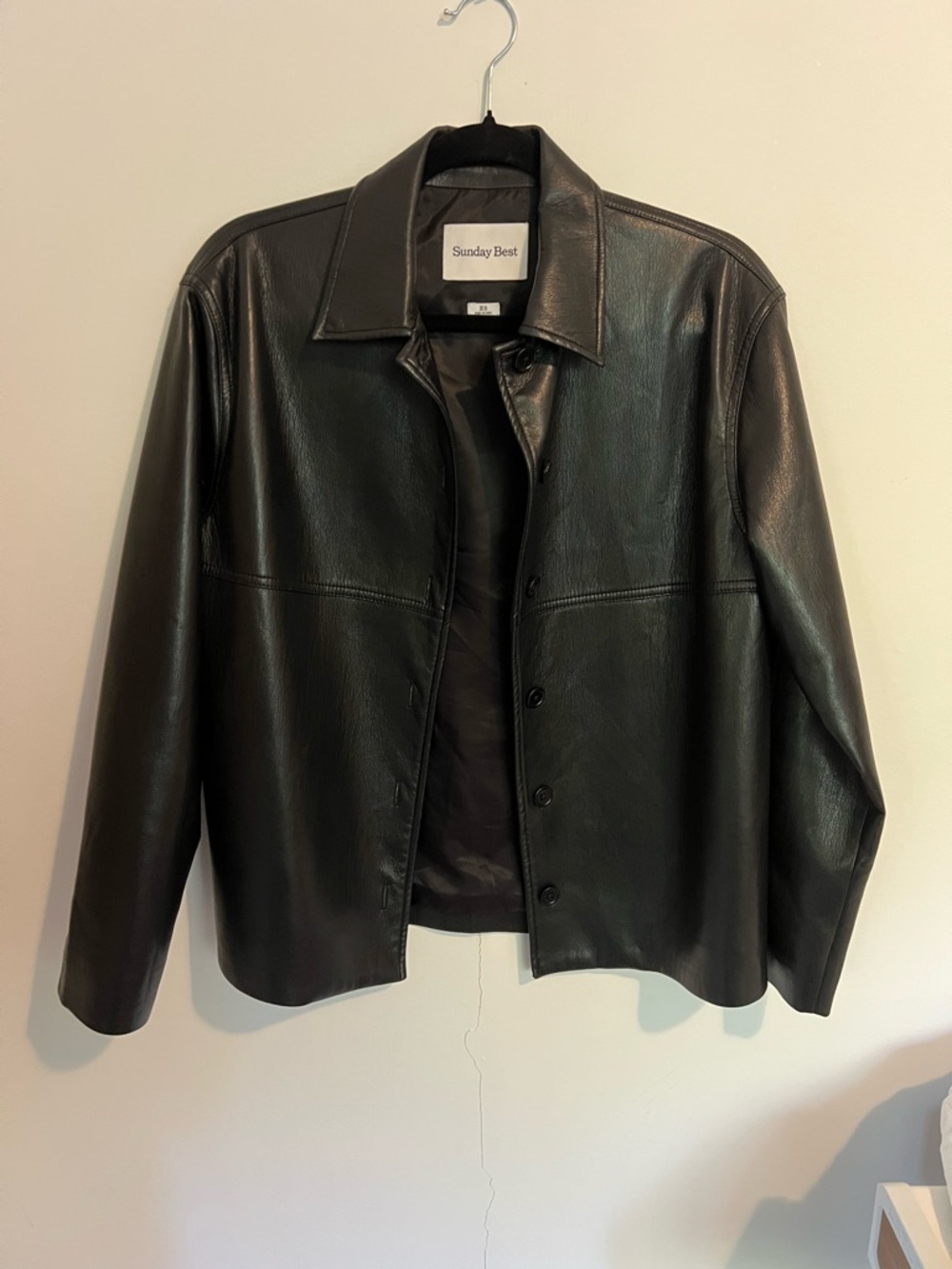Aritzia Black Vegan Leather Gabby Jacket
